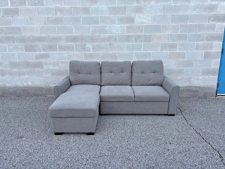 Leon’s Grey Sectional Sofa Bed with Storage - Delivery Available