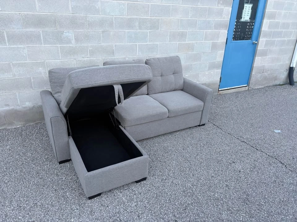 Leon’s Grey Sectional Sofa Bed with Storage - Delivery Available - photo 3
