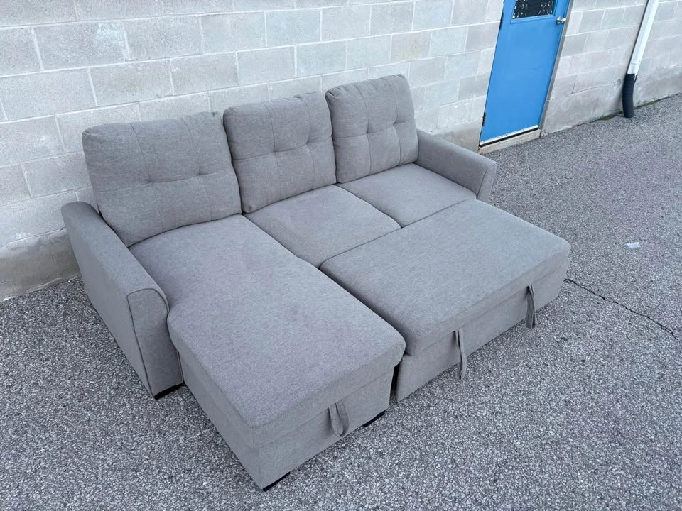 Leon’s Grey Sectional Sofa Bed with Storage - Delivery Available - photo 4