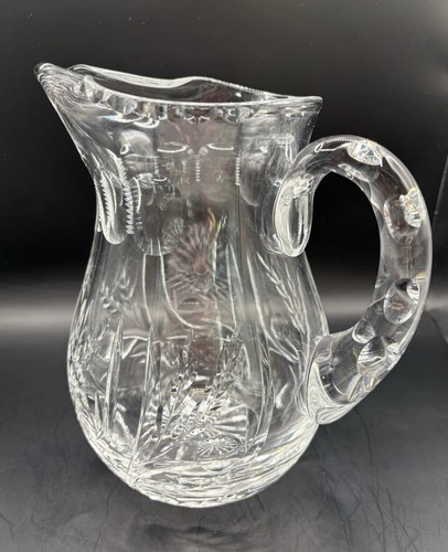 Vintage American Brilliant Period Lead Crystal Pitcher 7.5”