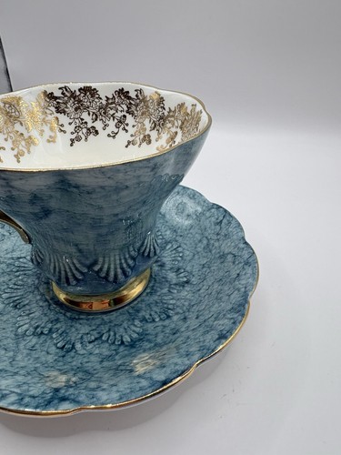 Vintage ROYAL ALBERT GOSSAMER Bone China Teacup & Saucer, Blue S - photo 3