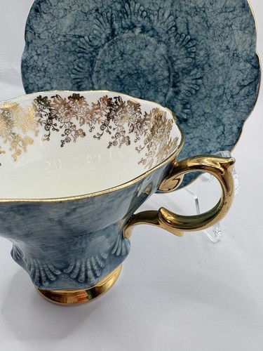 Vintage ROYAL ALBERT GOSSAMER Bone China Teacup & Saucer, Blue S - photo 5
