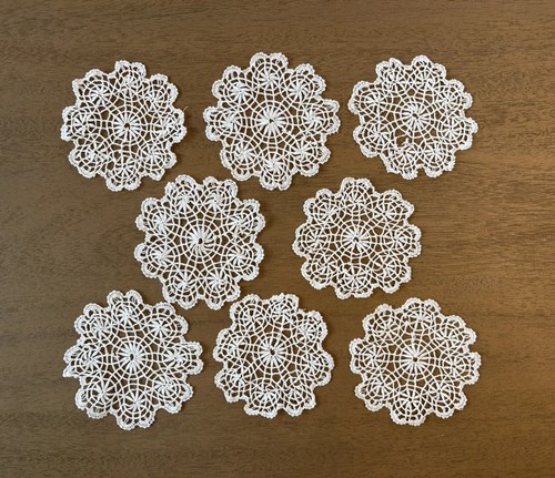 VINTAGE Set of 8 HANDMADE DRINK COASTER DOILIES