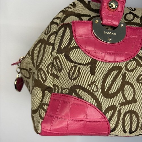 Bebe Tan & Pink Monogram Canvas Shoulder Bag - photo 2