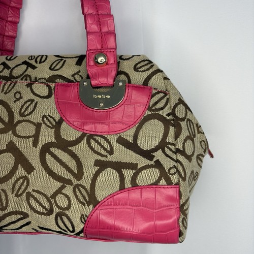 Bebe Tan & Pink Monogram Canvas Shoulder Bag - photo 3