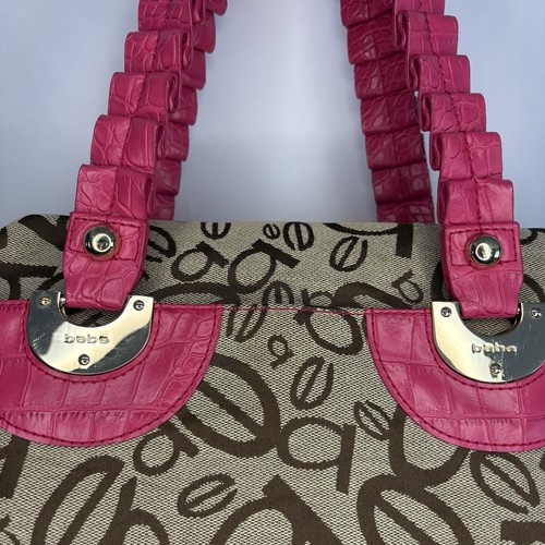 Bebe Tan & Pink Monogram Canvas Shoulder Bag - photo 4