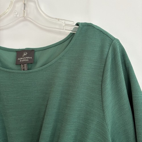 ADRIANNA PAPELL Women’s Dark Green Bodycon Ruched Dress 16W - photo 3