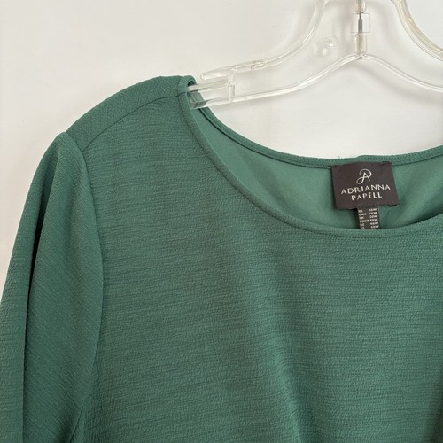 ADRIANNA PAPELL Women’s Dark Green Bodycon Ruched Dress 16W - photo 4