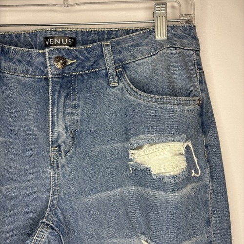 Venus Women’s Embroidered Floral Ripped Denim Blue Jeans Size 6 - photo 4