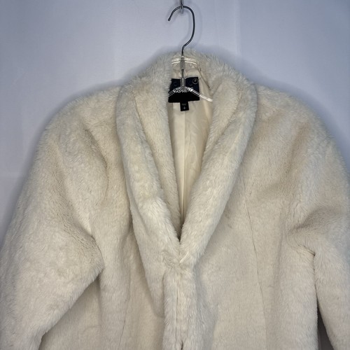 Express Women’s Faux Fur Top Coat Ivory Size Small - photo 2