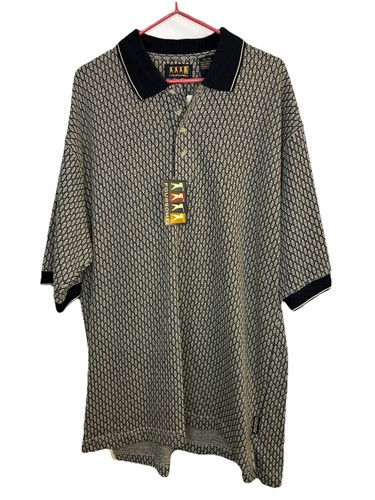 NWT FOURSOME Men's Tall XL Polo Golf Shirt, Cream & Black