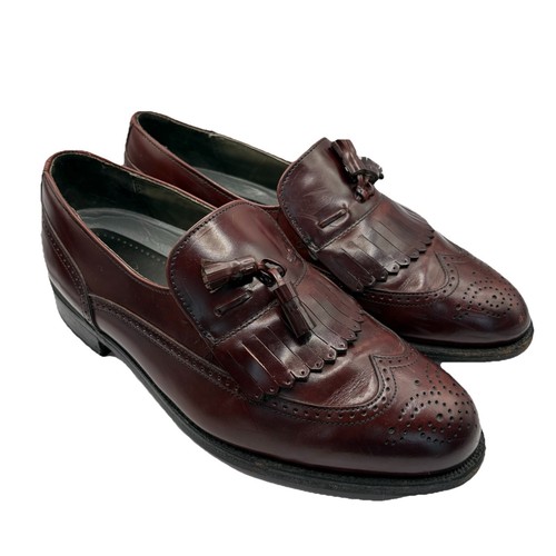 Vintage DEXTER Men’s Leather Burgundy Wingtip Tassel Dress Shoes