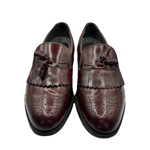 Vintage DEXTER Men’s Leather Burgundy Wingtip Tassel Dress Shoes - photo 2