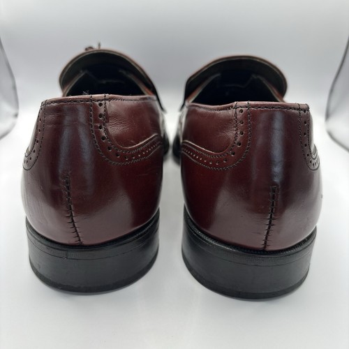 Vintage DEXTER Men’s Leather Burgundy Wingtip Tassel Dress Shoes - photo 5