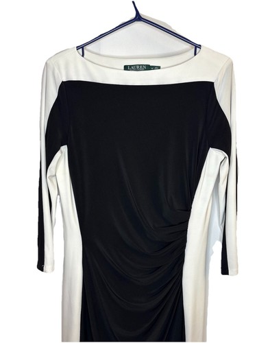 Lauren Ralph Lauren Women's Bodycon Dress Black & Cream Size 10 - photo 2