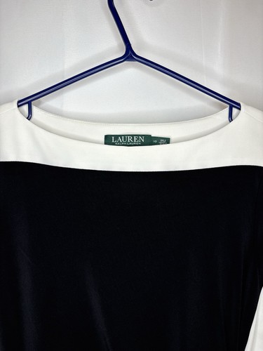 Lauren Ralph Lauren Women's Bodycon Dress Black & Cream Size 10 - photo 3
