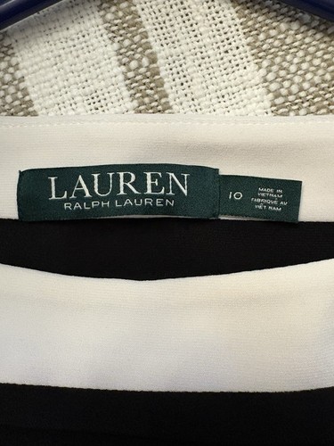 Lauren Ralph Lauren Women's Bodycon Dress Black & Cream Size 10 - photo 4
