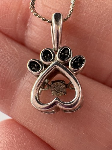 Sterling Silver Dancing Diamond Paw Pendant 18” Length 0.04 CTW - photo 5