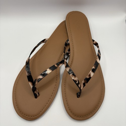 J CREW Women’s Easy Summer Flip Flop Flat Sandal Tortoise Size 1