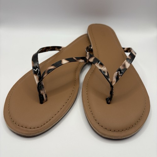 J CREW Women’s Easy Summer Flip Flop Flat Sandal Tortoise Size 1 - photo 2