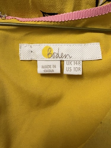 Boden Women’s Retro Style Dress Mustard Yellow & Pink Size 14 - photo 4