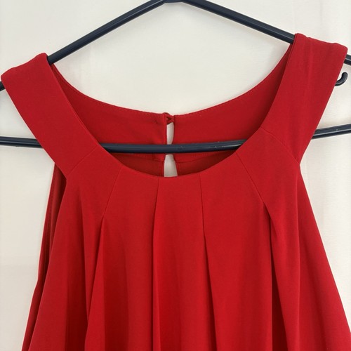 EMMA & MICHELLE Red Pant Jumpsuit Pleated Top Drawstring Waist M - photo 3