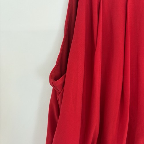 EMMA & MICHELLE Red Pant Jumpsuit Pleated Top Drawstring Waist M - photo 4