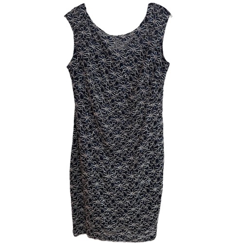 Roz & Ali Women’s Navy Blue Floral Lace Sequin Dress Size 16