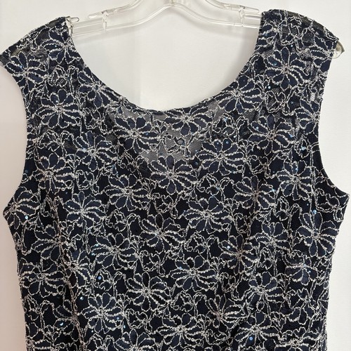 Roz & Ali Women’s Navy Blue Floral Lace Sequin Dress Size 16 - photo 2