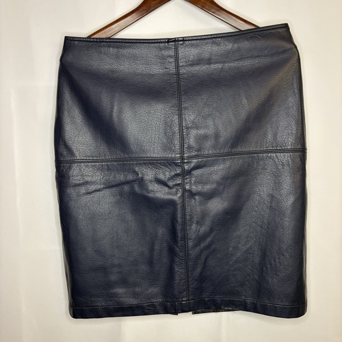 Tribal Women’s Faux Leather Navy Pencil Skirt Size 10