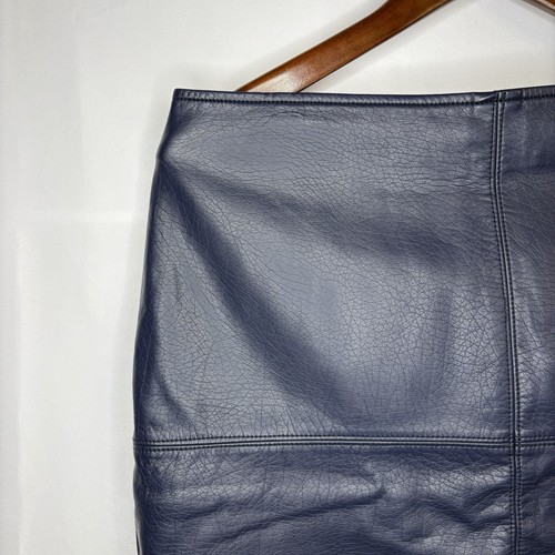 Tribal Women’s Faux Leather Navy Pencil Skirt Size 10 - photo 2