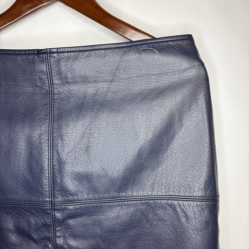 Tribal Women’s Faux Leather Navy Pencil Skirt Size 10 - photo 3