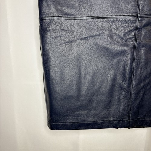 Tribal Women’s Faux Leather Navy Pencil Skirt Size 10 - photo 4