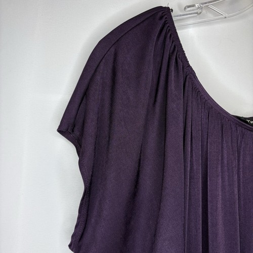 VINTAGE TATTOO Y2K EGGPLANT PURPLE SATIN TUNIC BLOUSE MEDIUM - photo 3