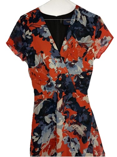 JUST TAYLOR Maxi Wrap Dress, Red Blue Floral, Size 6 - photo 2