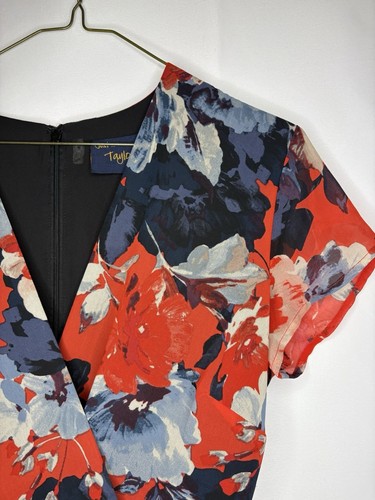 JUST TAYLOR Maxi Wrap Dress, Red Blue Floral, Size 6 - photo 4