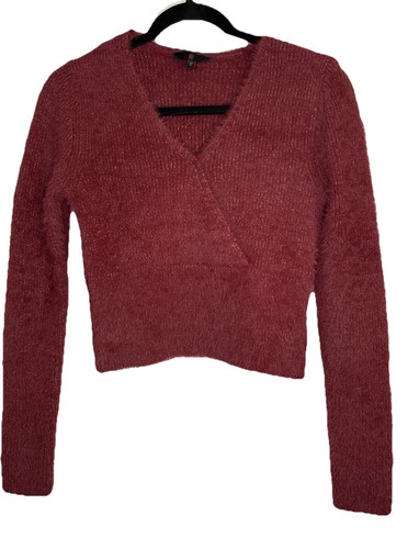 NOBO Women’s Cropped Angora/Mohair Look Sweater, Size Medium