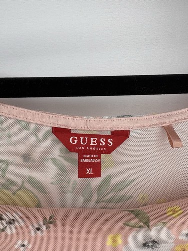 GUESS Los Angeles Marcy Floral Printed Stretch Mesh Blouse XL - photo 2