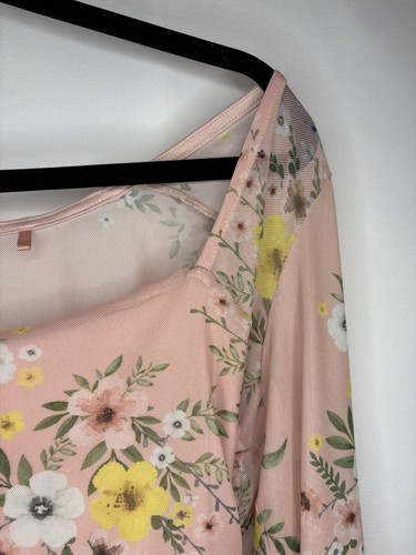 GUESS Los Angeles Marcy Floral Printed Stretch Mesh Blouse XL - photo 5