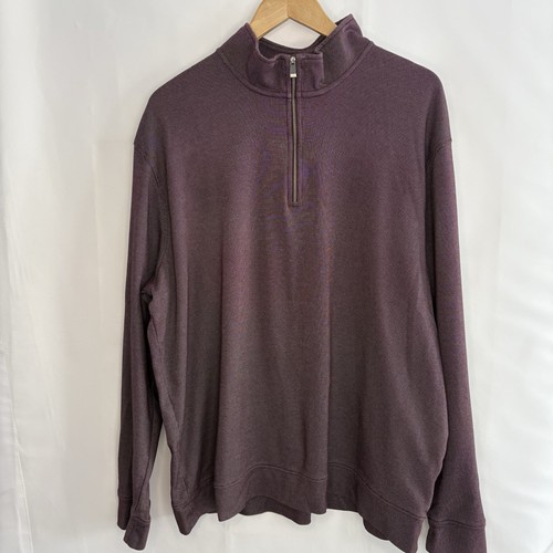 Calvin Klein Men’s 1/4 Zip Pullover Plum Color Size XXL