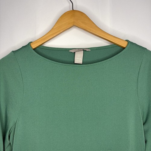 Two H&M Work Blouses Tops, Periwinkle Blue & Emerald Green Size - photo 3