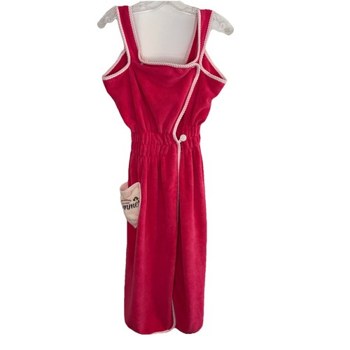 Girls Bath Shower Wrap Towel Dress Soft PINK Size 14/XS