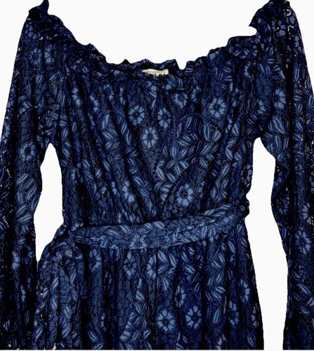 JAASE Bohemian Navy Stretch Lace Dress, Size Med - photo 2
