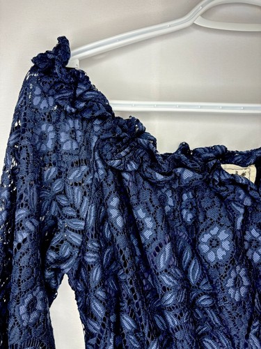 JAASE Bohemian Navy Stretch Lace Dress, Size Med - photo 3