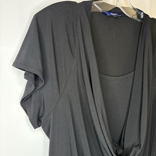 VINTAGE REITMANS Y2K Tunic Blouse Short Sleeve Black Size Large - photo 4