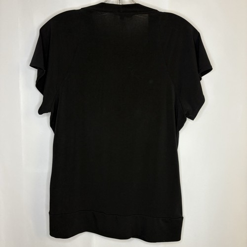 VINTAGE REITMANS Y2K Tunic Blouse Short Sleeve Black Size Large - photo 5