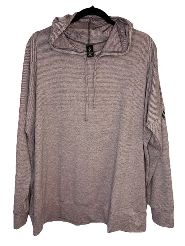 SKECHERS Women's Striped Lightweight Hoodie Pink & Grey XXL