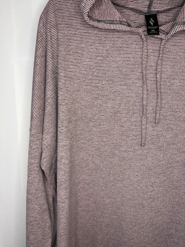 SKECHERS Women's Striped Lightweight Hoodie Pink & Grey XXL - photo 4