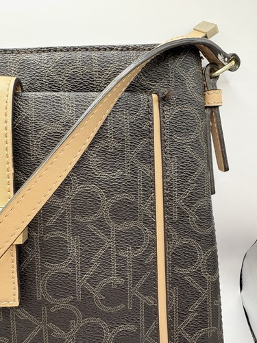 Calvin Klein Cross Body Brown & Beige Monogram Purse - photo 3