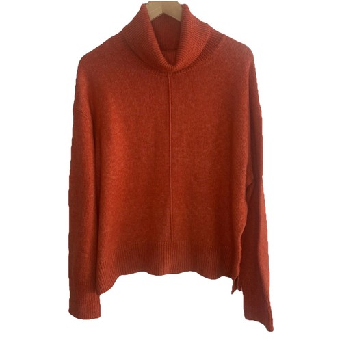 Rachel Zoe Women’s Sweater Dark Orange Cowl Neck Size XL